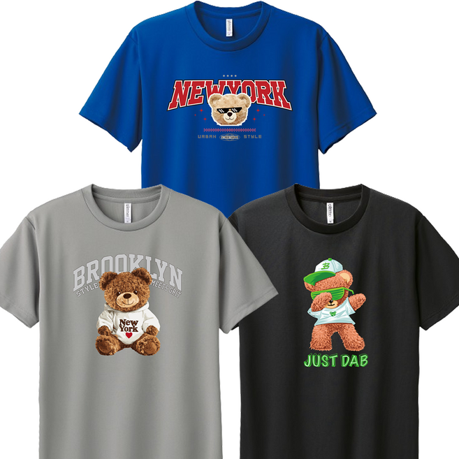 [1+1+1] 꼬마별 시티베어 키즈 반팔티 유아 여아 남아 아동 주니어 옷 기능성 쿨론 반팔 티셔츠 라운드 아동용