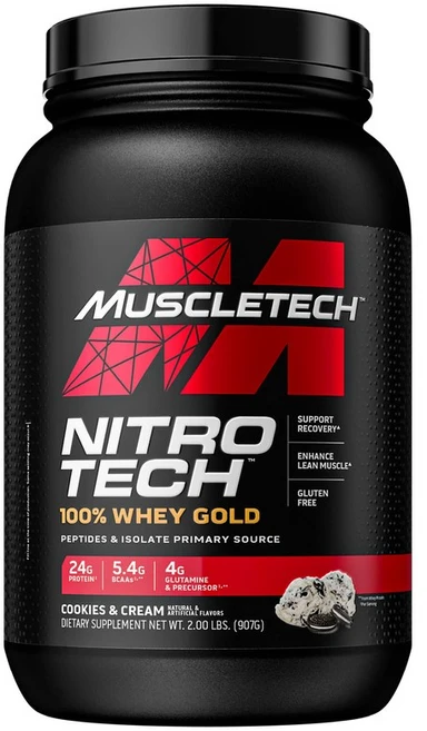 MuscleTech Nitro Tech 100% 유청 골드 딸기 쇼트케이크 맛 921g, 907g, 1개 - 쿠팡