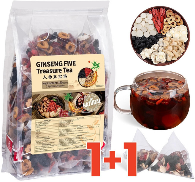인삼 오보 신장차 남성 신장에 좋은 차 전통 중국 허브 티백 천연 유기농 신장 정화 디톡스 차 7가지 귀한 성분 배합