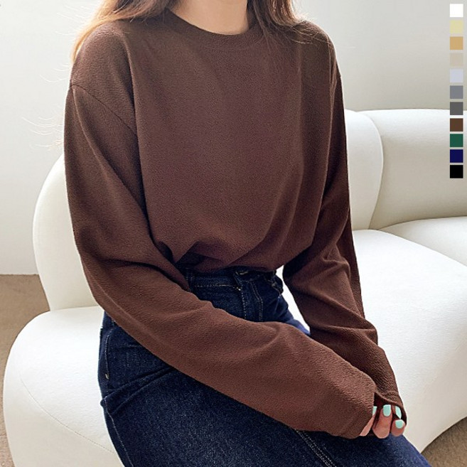 티데일리 남녀공용 리버설 오버핏 링클 무지 빅사이즈 긴팔 티셔츠 11컬러