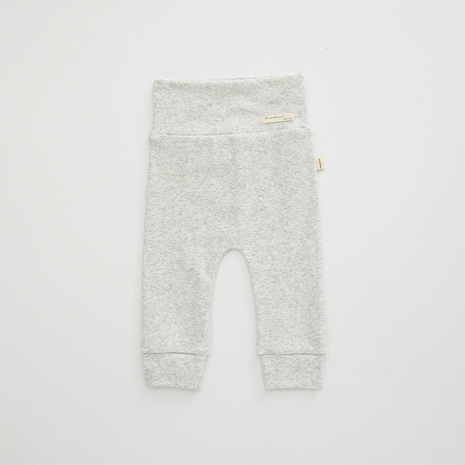 台灣嬰兒長褲 高腰護肚 純棉 花灰色