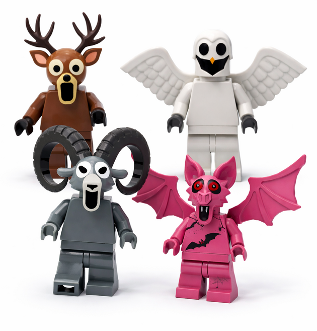 99일 나이트 인더 포레스트 생존 사슴 올빼미 숫양 박쥐 레고 호환 블럭 피규어, 1세트