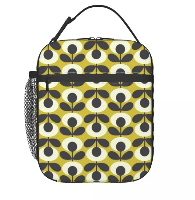Orla Kiely 멀티 스템 재사용 도시락 상자 여성 완벽방수 스칸디나비아 패턴 쿨러 열 음식 절연, 01 26x21x11cm, 12 16