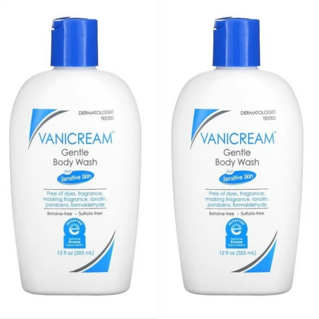 바니크림 젠틀 바디워시 355ml 2개 민감 피부 순한 샤워젤 - 쿠팡