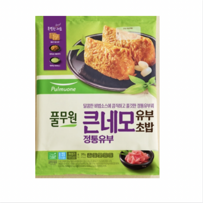 풀무원 큰네모 유부초밥, 395g, 8개