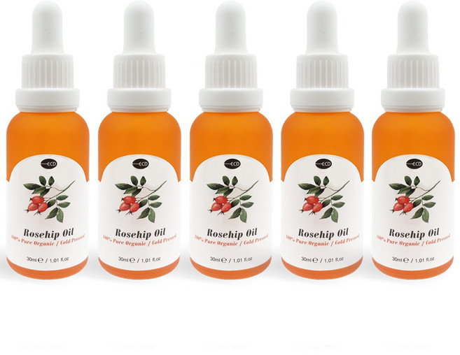 [에코디언트] 100% 퓨어 유기농 로즈힙오일, 5개, 30ml