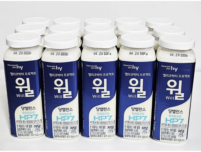 한국야쿠르트 헬리코박터 윌 당밸런스 150ml 아이스박스 아이스팩 포장, 15개