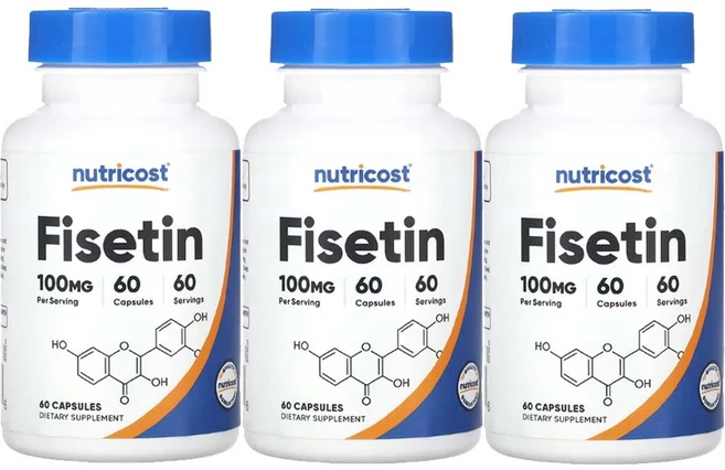 뉴트리코스트 세놀리틱 Fisetin 피세틴 100mg 60캡슐3통, 60정, 3개 - 쿠팡