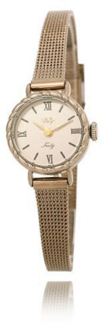 로이드 [Fady] 꼬임 케이스 빈티지 골드 원형 여성 메쉬 시계 LL2G19614FRR