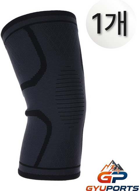 규포츠 편안한 고탄력 무릎보호대, 블랙, 1개