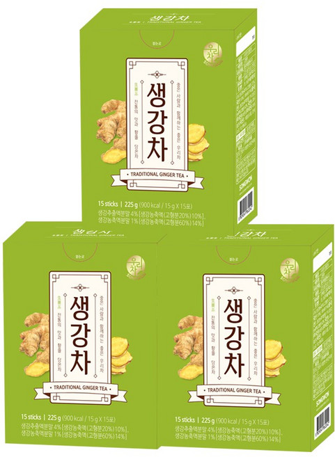 송원 생강차 15티x3개, 15g, 15개입, 3개