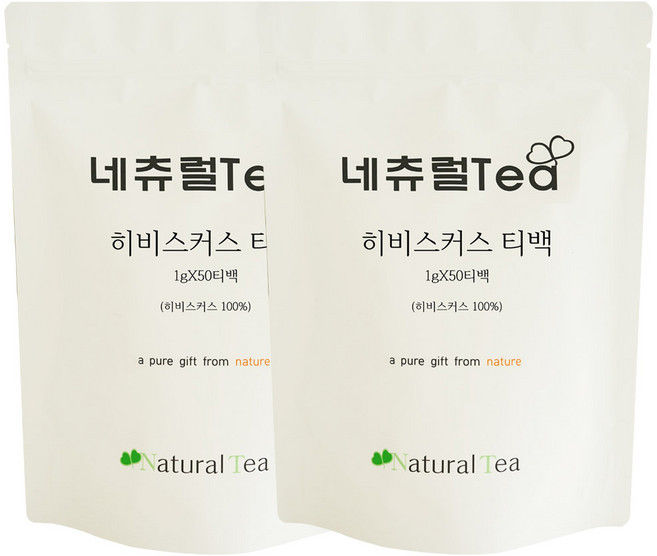 네츄럴티 히비스커스차 50티백 2개, 50개입, 50g