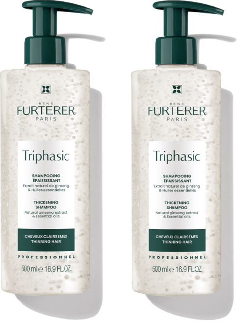 르네휘테르 트리파식 안티-헤어 로스 샴푸 네추럴 진생 엑스트렉 & 에센셜 오일, 2개, 500ml