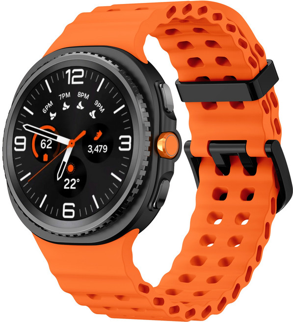 갤럭시워치 8/8클래식 호환 마린 무늬 클래식 스트랩 방수성 스포츠 마린 밴드 40mm 44mm 46mm, 오렌지