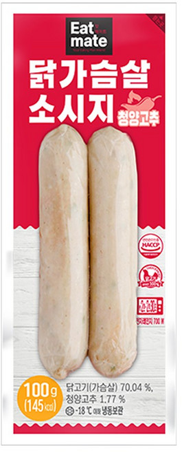 [랭킹닭컴] 잇메이트 닭가슴살 소시지 고추맛, 100g, 22개, 100g