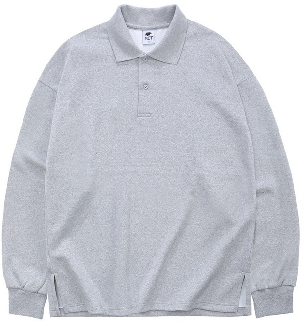 [재고소진 마지막 반값 특가]이중 합지 도톰한 원단 오버핏 옆트임 긴팔 카라티 남성 티셔츠 핏감 좋은 긴팔티