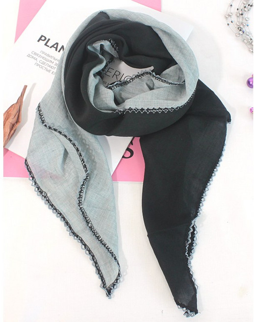 로튼 심플함 뜨게 무지 투톤 스카프 머플러 여성 남성공용 스카프