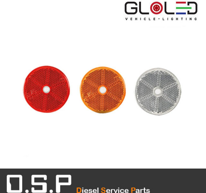 원형 반사판 [반사 리플렉터/화물차/추레라/샷시](KM-112), 적색, 1개