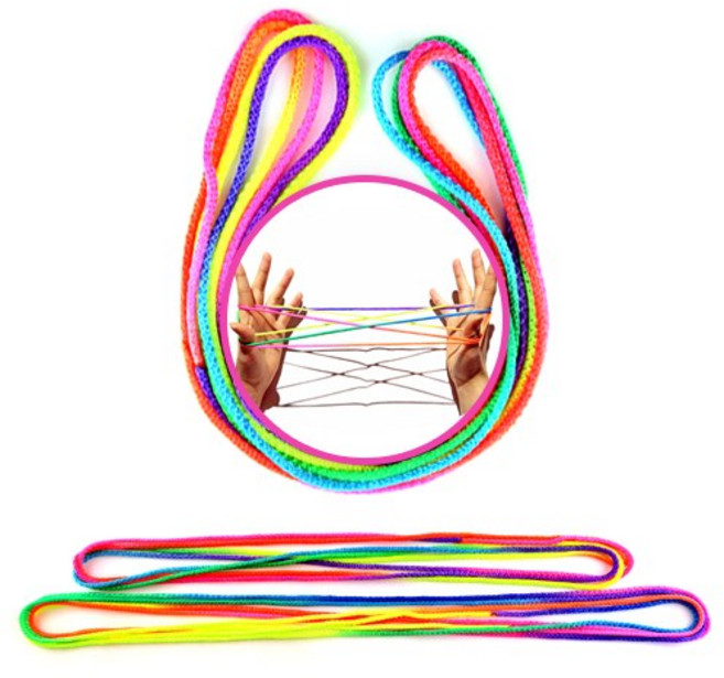 attizone 실뜨기 실뜨기실 실뜨기놀이 무지개실뜨기실뜨개 대량구입, 실뜨기실 1.8미터, 20개
