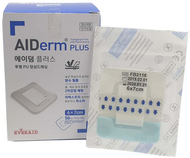 에버레이드 방수드레싱밴드 에이덤플러스 6x7cm 50매, 1개