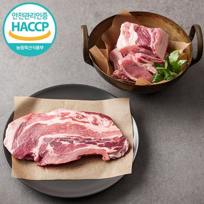 버크셔K 지리산 흑돼지 LA갈비 갈비찜 1kg, (찜용), 1개