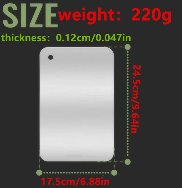 양면으로 된 순수 티타늄 도마 2가지 사양 청소가 쉽고 가정용 주방 야외에 적합합니다., 02 Pure Titanium A