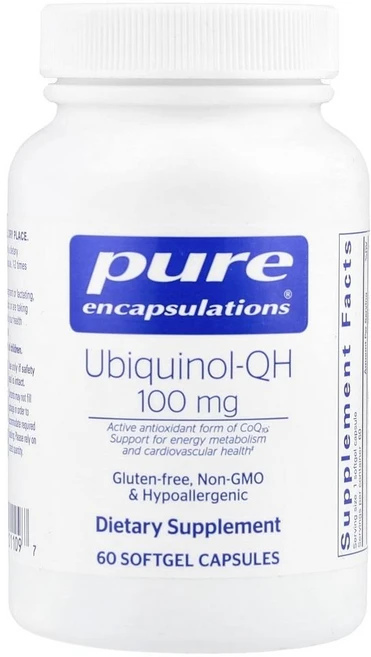 퓨어 인캡슐레이션 유비퀴놀 QH 100mg Pure Encapsulations Ubiquinol-QH 100 mg 60정, 1개 - 쿠팡
