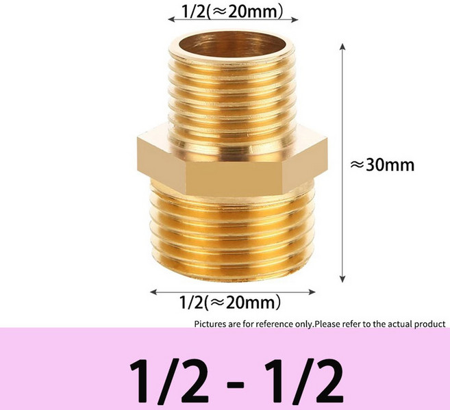 1/8 1/4 3/8 1/2 3/4 1 범용 황동 물 기름 부품 연결구 이음나사 수나사 어댑터 유압 배관 빠른 육각 커플러 나사산, 1PCS, Win4