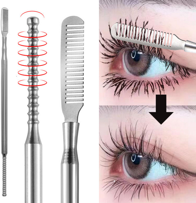 스킨솝 속눈썹 빗 브러쉬 래쉬 마스카라 연장 아이래쉬, 1개, 스테인레스