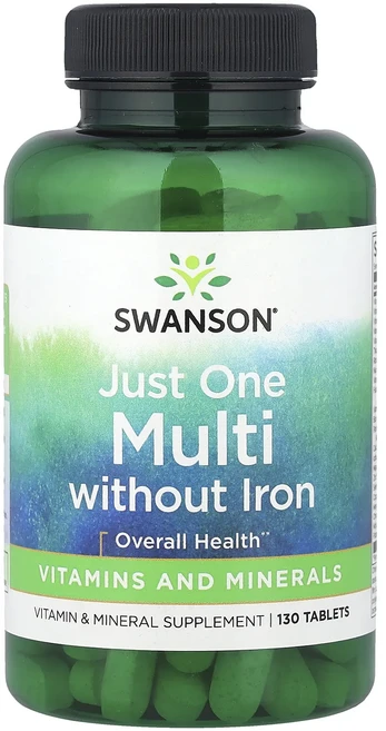 몸관리하세요 겨울입니다 Swanson Just One 컴플리트 멀티 철분 무함유 130정 특별관리진행, SwansonJustOne컴플리트멀티철분무함유130정, 1개 - 쿠팡