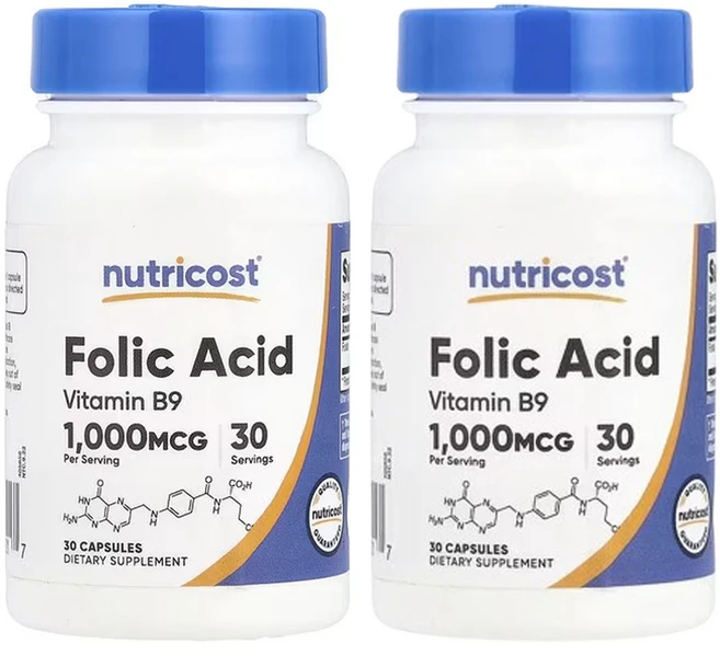 뉴트리코스트 엽산 1 000mcg 30캡슐, 2개, 30정 - 쿠팡
