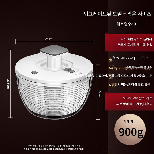 채소 야채탈수기 대용량 스텐 야채 식당 물기 전동탈수기, A. PP 수동 탈수기 4.5L, 1개