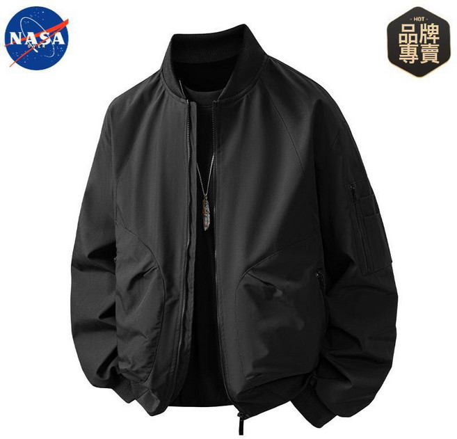 NASA品牌2025年春秋季新款高質量飛行夾克男士休閒痞帥棒球服外套