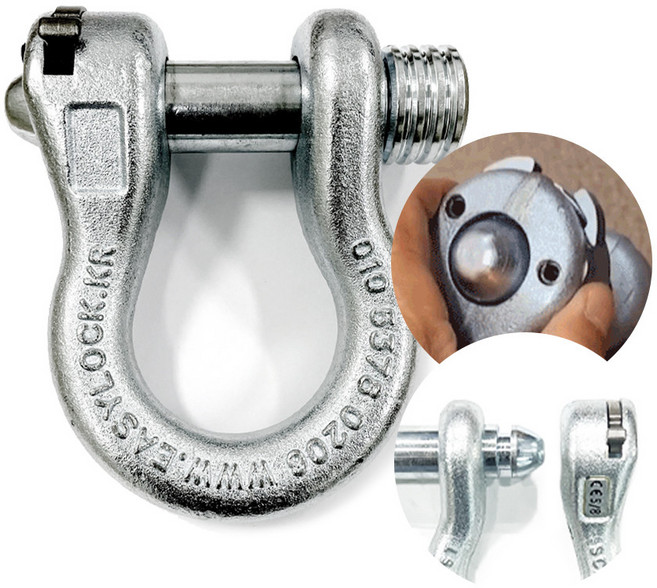 이지락 국산 원터치 샤클 샥클 로프연결고리 자동 단조 슬링 고리 사클 ES-B4.15, 1개