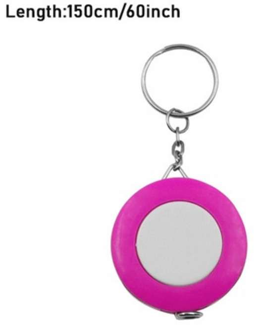 極光商城 三圍量衣皮捲尺 1.5m, 1個, 鑰匙扣捲尺-粉色