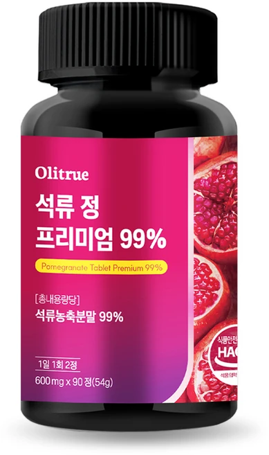 올리트루 석류 정 프리미엄 99%, 1개, 90정 - 쿠팡