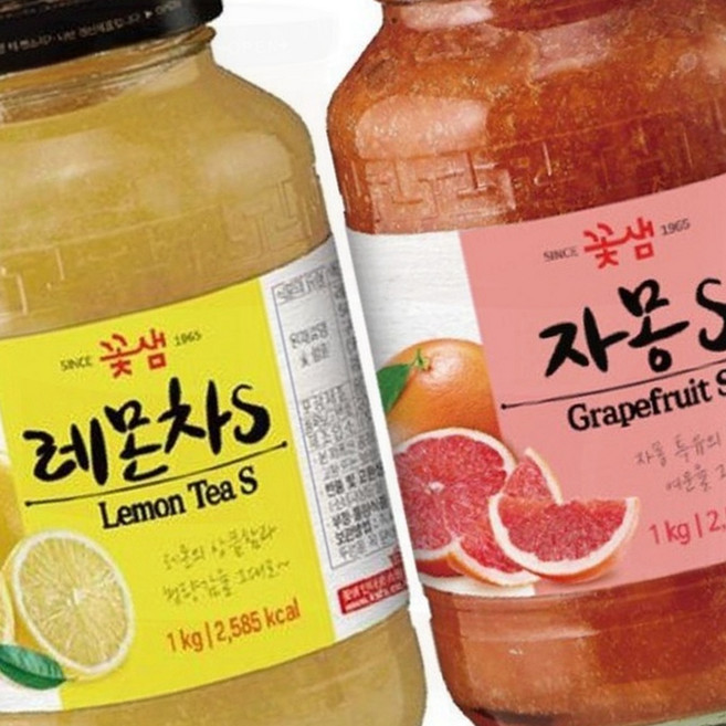 레몬차 상큼 과일향 홈카페 따뜻한 티타임 음용차 1kg+1kg, 1세트