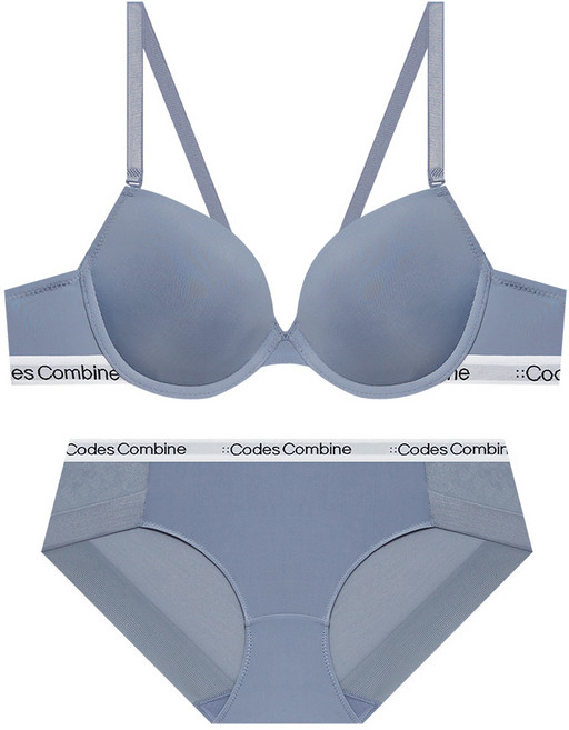 코데즈컴바인 이너웨어 씬로고밴드 베이직 브라팬티세트