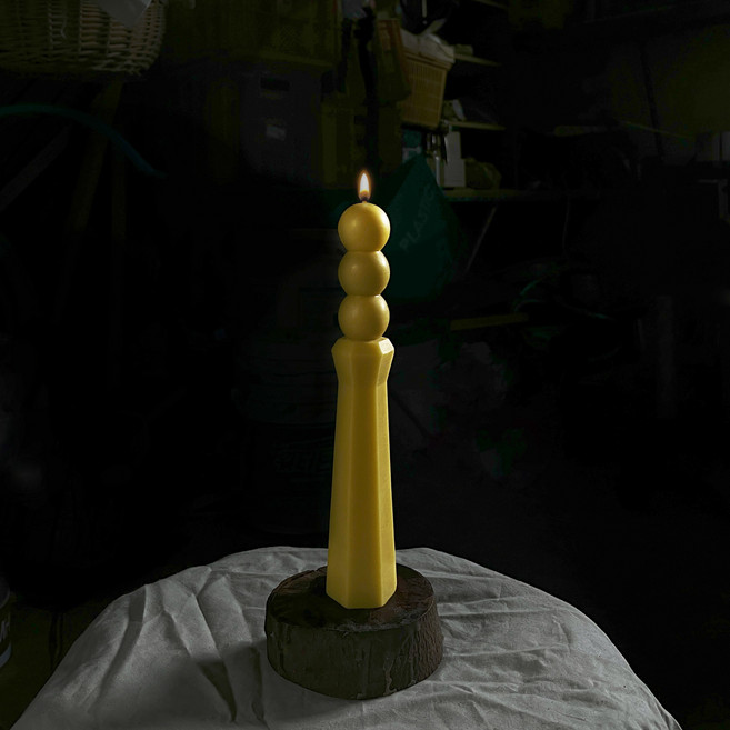 랄라 밀랍초 - 천연 밀랍초 전참시초멍 디자인 초 '빛', 1개, 134g