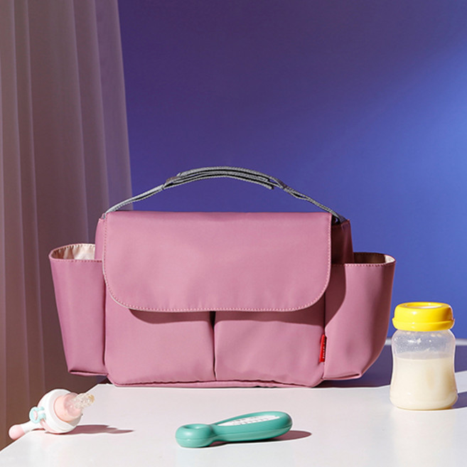 insular 정품 유모차 걸이형 베이직 다용도 가방, 퍼플, 핸디형