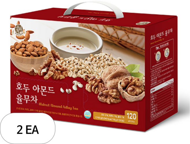 우리차 송원식품 호두 아몬드 율무차, 18g, 120개입, 2개
