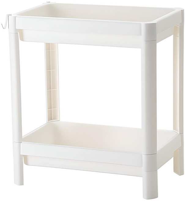 엠케이리빙 다용도 사각 스탠드 선반 욕실 화장실 수납 틈새 공간활용 정리대, 화이트 2단, 1개