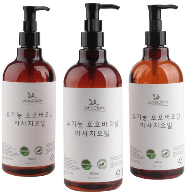 리샤클레어 유기농 호호바 바디 마사지오일 500ml, 1개