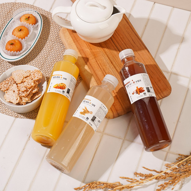 수제식혜 미식식탁 수제식혜 3종 식혜 호박식혜 수정과, 3개, 500ml