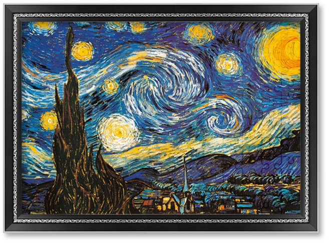 500피스 직소퍼즐+액자세트 - 별이 빛나는 밤 2 (액자포함), 액자색상선택, 1세트