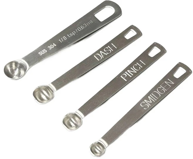 마이크로 계량스푼 미니 스쿱 파우더 실험실 정량 계량 소형 10cm 0.1g소금, 3개 세트 링버클포함 - 쿠팡