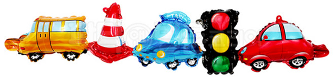 파티앤벌룬 가랜드 은박풍선 파티 장식, 신호등 자동차