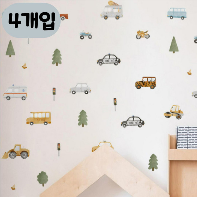 문곰문곰 벽 스티커 인테리어 스티커 포인트 스티커 포인트 벽지 시트지, 자동차