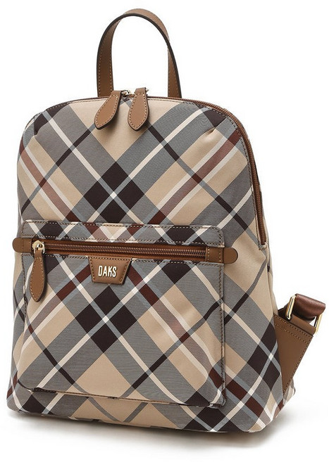 [스테디셀러] 닥스여성 DAKS 브라운 체크 여성 백팩 가벼운 데일리 여행가방 정장 회사 모임 여자 데일리 가방 추천