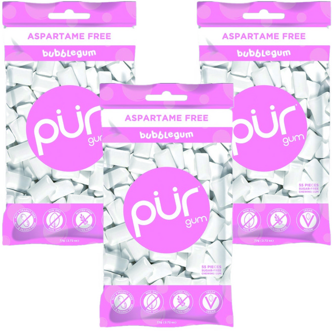 퍼검 아스파탐 프리 버블검, 77g, 3개